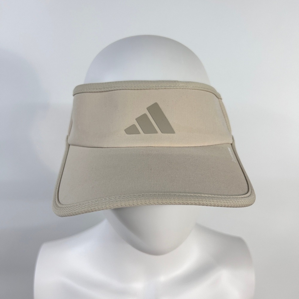 Adidas ClimaCool Visor Beige Adjustable Golf Tennis Running Performance Hat